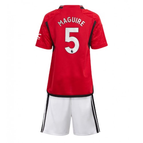 Maillot de foot Manchester United Harry Maguire #5 Domicile enfant 2023-24 Manches Courte (+ pantalon court)